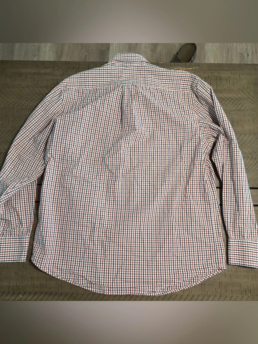 Izod Men's White, Red & Blue Check Button-Down Shirt